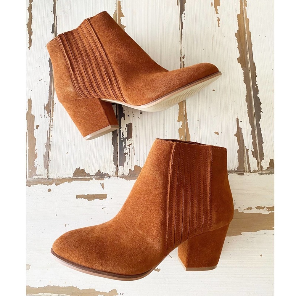 Steven by Steve Madden Hagan Suede Ankle Bootie Brown Sz.9.5